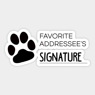 Favorite Addressee's Signature Sticker